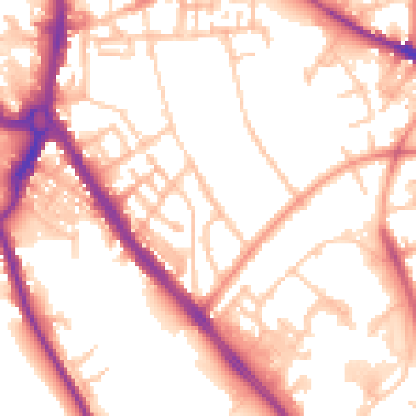 Daytime road noise heatmap for ST5 1NP