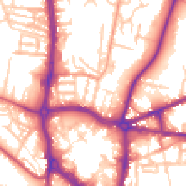 Daytime road noise heatmap for ST5 2BD