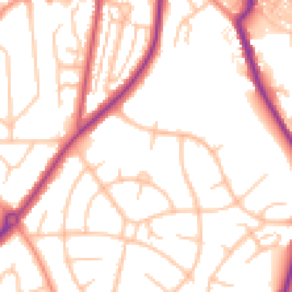 Daytime road noise heatmap for ST5 2EU