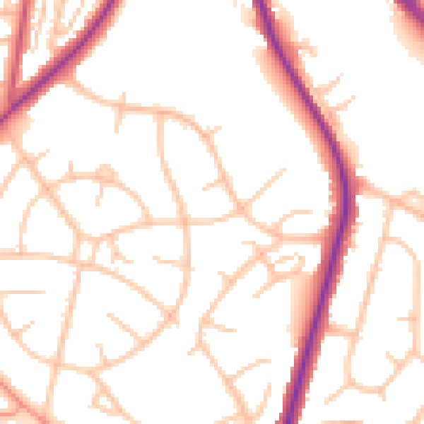 Daytime road noise heatmap for ST5 2HB