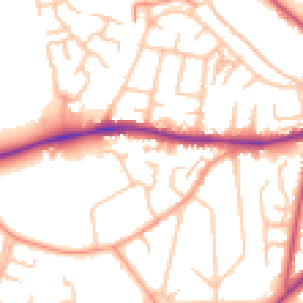 Daytime road noise heatmap for ST5 2HG