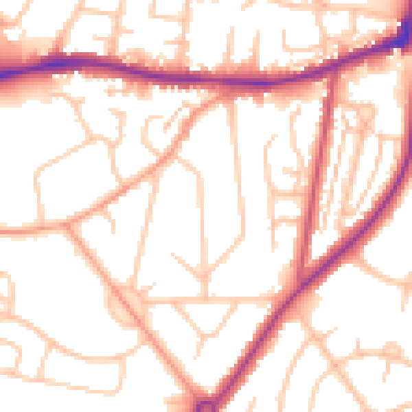 Daytime road noise heatmap for ST5 2JG
