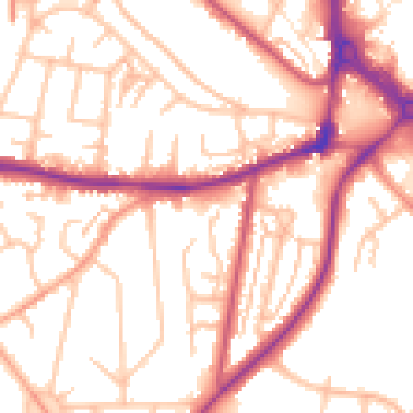 Daytime road noise heatmap for ST5 2JW