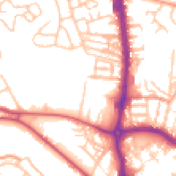 Daytime road noise heatmap for ST5 2SQ
