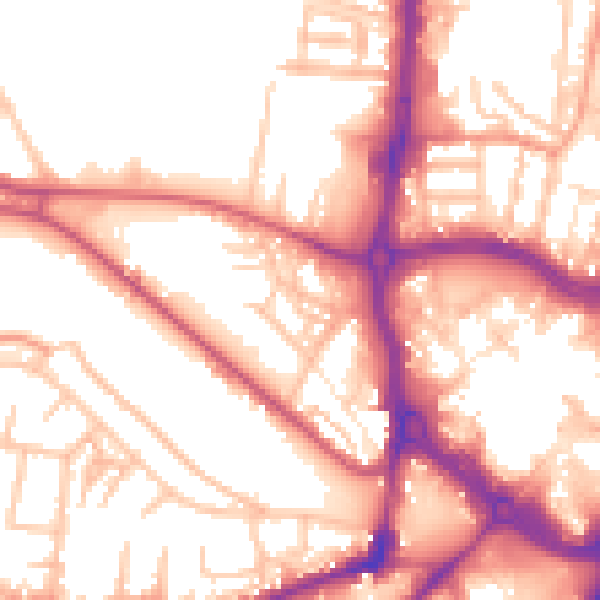 Daytime road noise heatmap for ST5 2SW