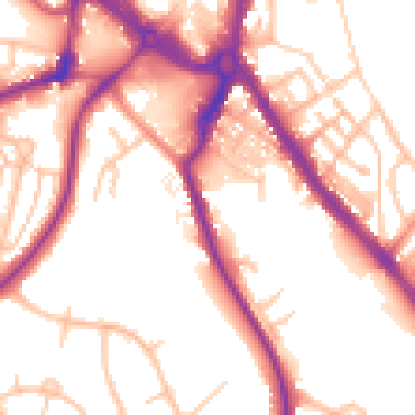 Daytime road noise heatmap for ST5 3AF