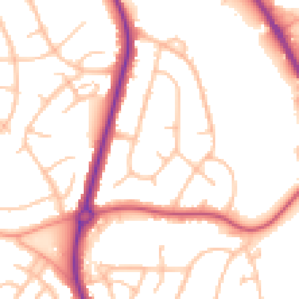 Daytime road noise heatmap for ST5 3AU