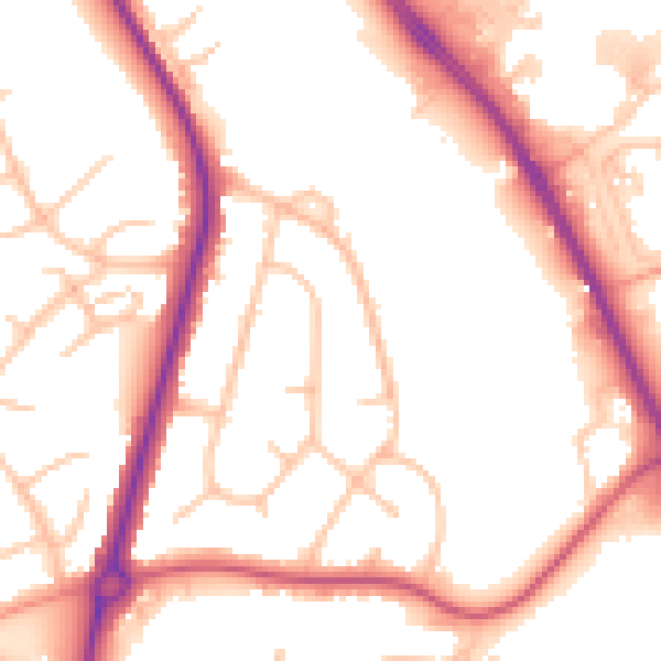 Daytime road noise heatmap for ST5 3AY