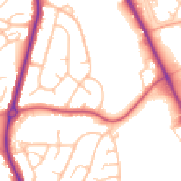 Daytime road noise heatmap for ST5 3BT