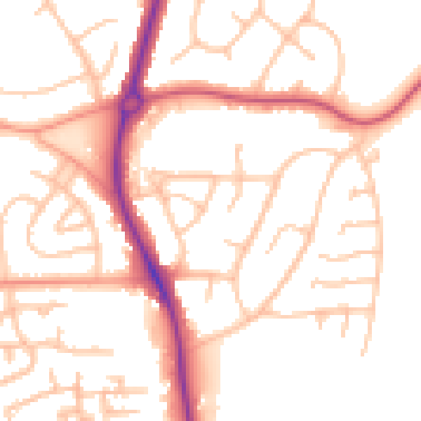 Daytime road noise heatmap for ST5 3EH
