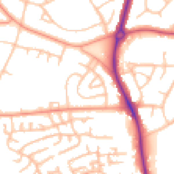 Daytime road noise heatmap for ST5 3HL