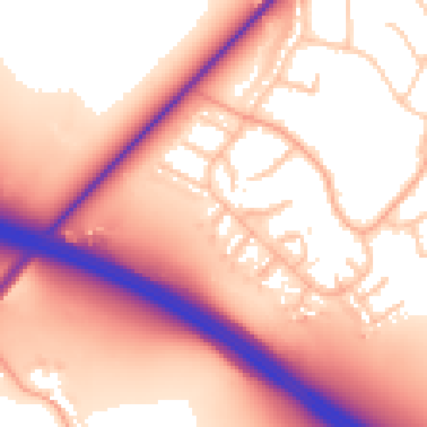 Daytime road noise heatmap for ST5 3PW