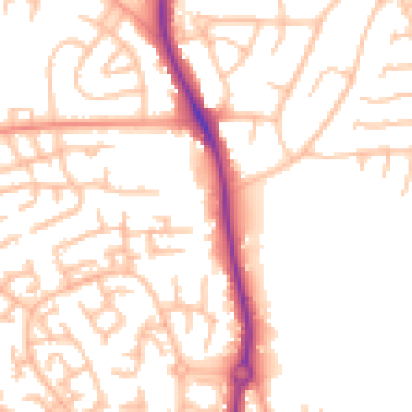 Daytime road noise heatmap for ST5 4AE