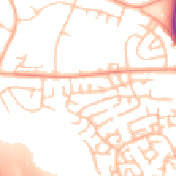Daytime road noise heatmap for ST5 4AU