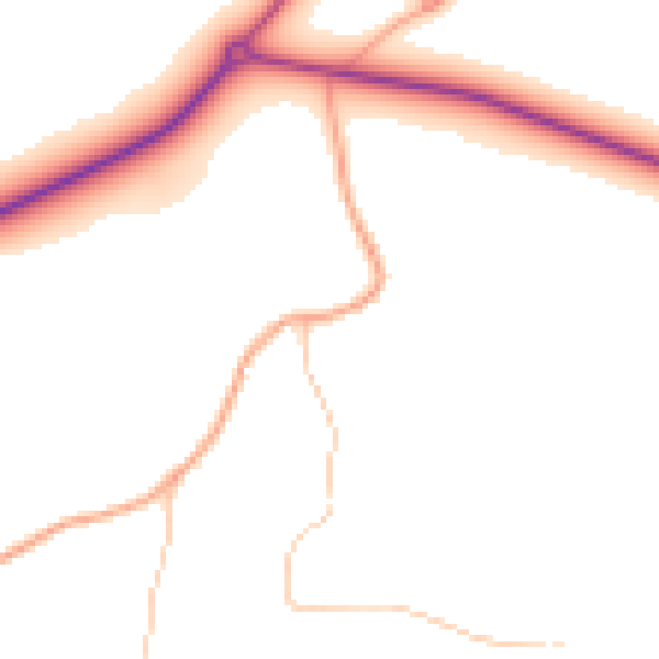 Daytime road noise heatmap for ST5 4DW