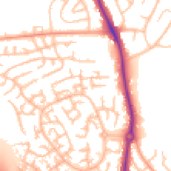 Daytime road noise heatmap for ST5 4ET