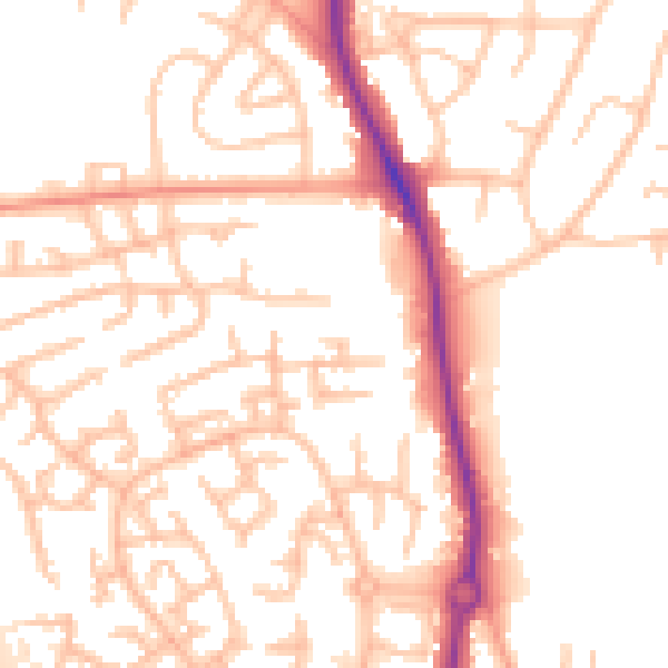 Daytime road noise heatmap for ST5 4JP