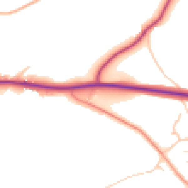 Daytime road noise heatmap for ST5 5BS