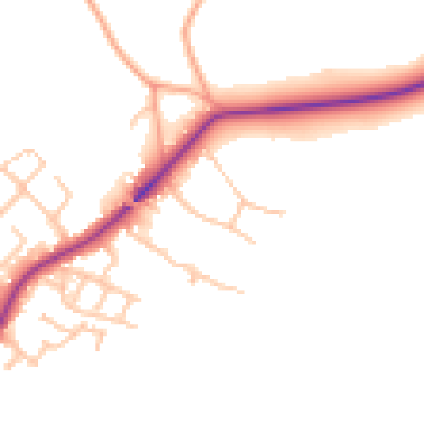 Daytime road noise heatmap for ST5 5BT