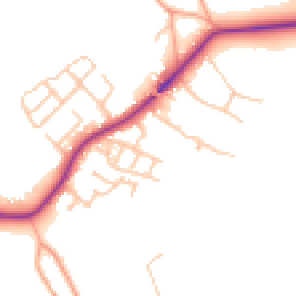 Daytime road noise heatmap for ST5 5DG
