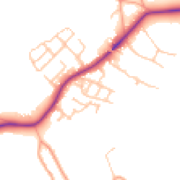 Daytime road noise heatmap for ST5 5DJ