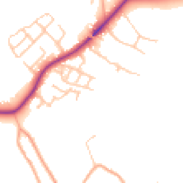Daytime road noise heatmap for ST5 5DL