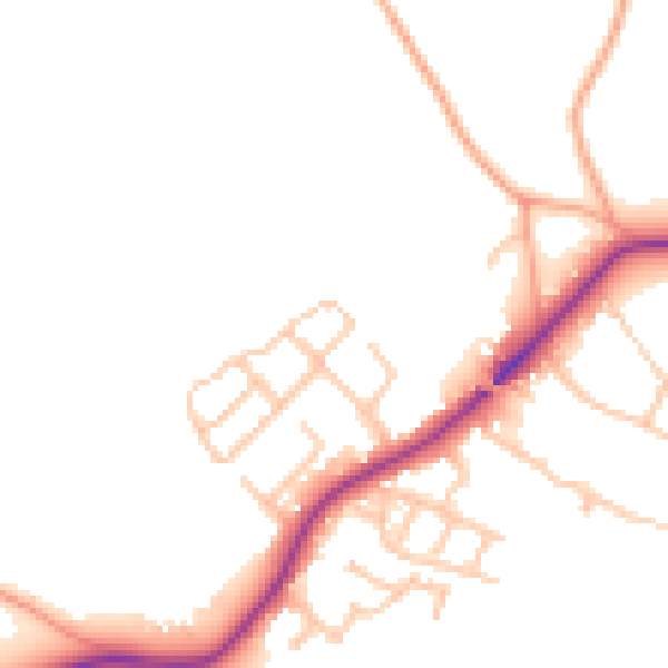 Daytime road noise heatmap for ST5 5DU