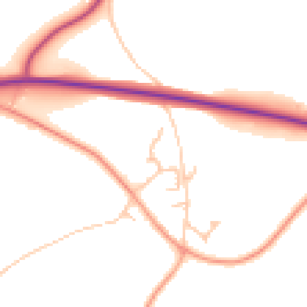 Daytime road noise heatmap for ST5 5FH