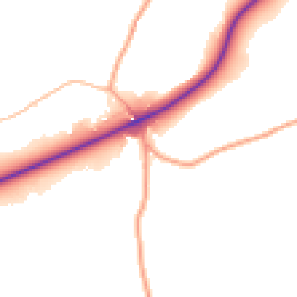 Daytime road noise heatmap for ST5 5JE