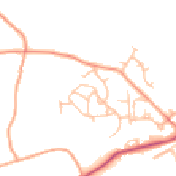 Daytime road noise heatmap for ST5 6QX