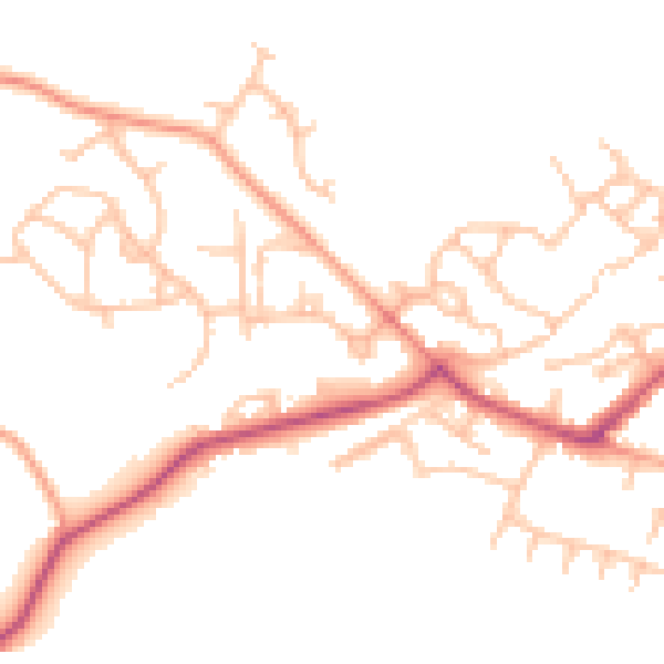 Daytime road noise heatmap for ST5 6RG