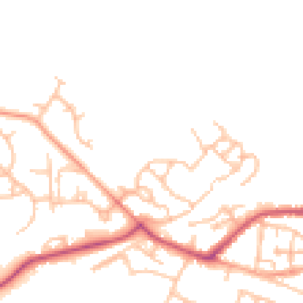 Daytime road noise heatmap for ST5 6SJ