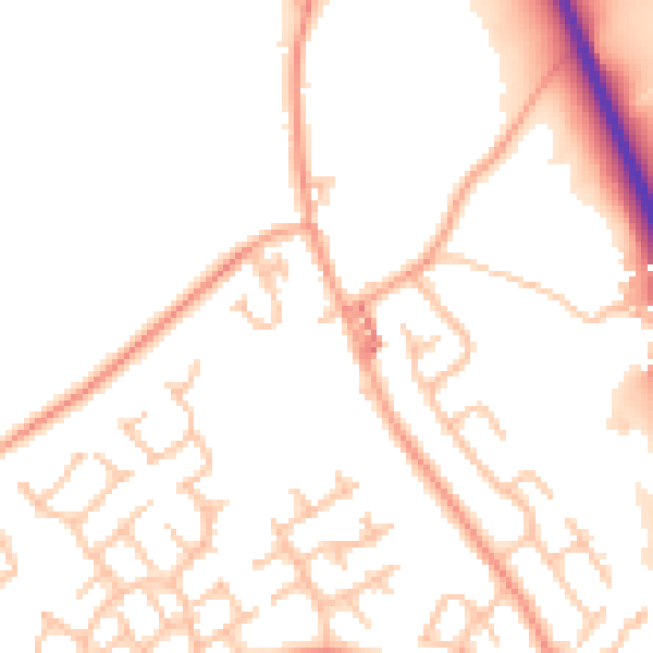 Daytime road noise heatmap for ST5 7AE