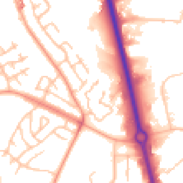 Daytime road noise heatmap for ST5 7AT