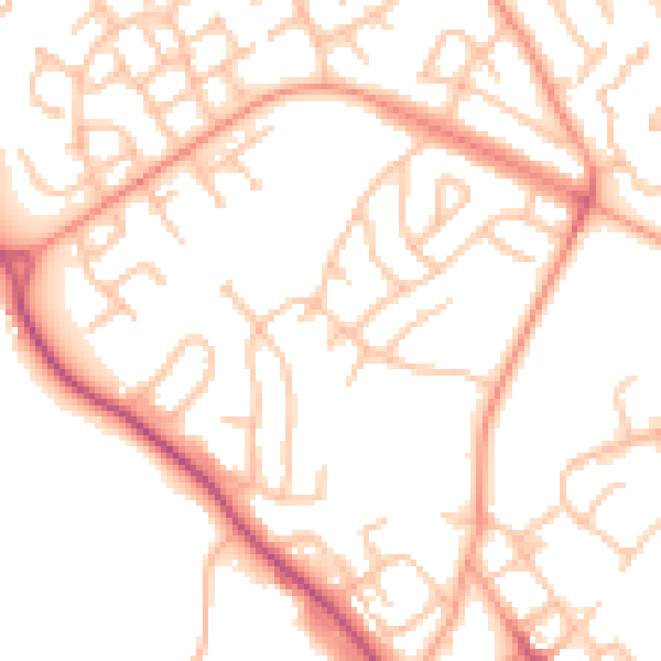 Daytime road noise heatmap for ST5 7BH