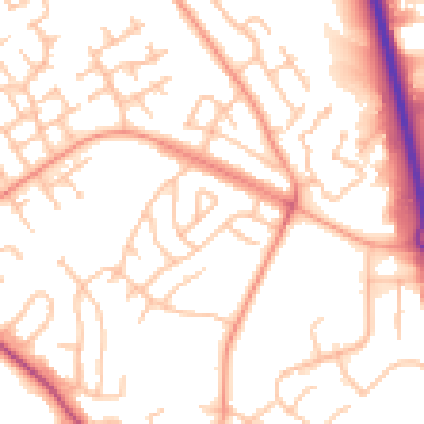 Daytime road noise heatmap for ST5 7BS