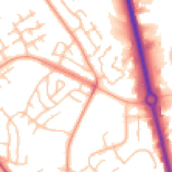 Daytime road noise heatmap for ST5 7BY