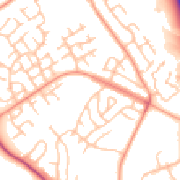 Daytime road noise heatmap for ST5 7DG