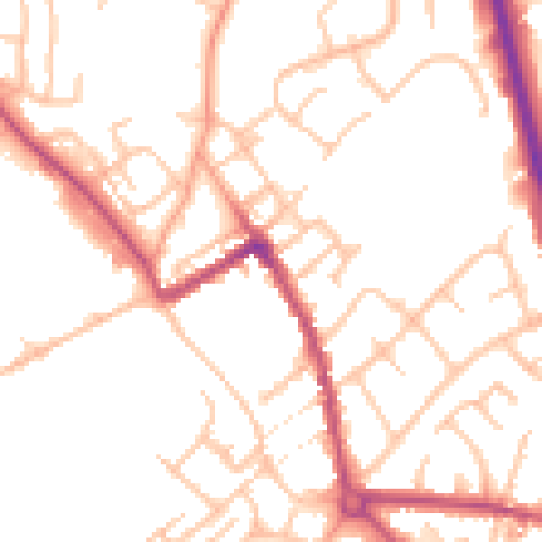 Daytime road noise heatmap for ST5 7DY