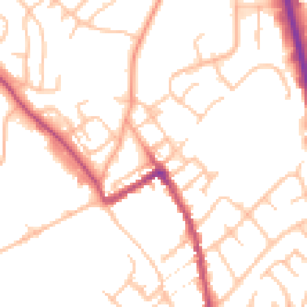 Daytime road noise heatmap for ST5 7EA