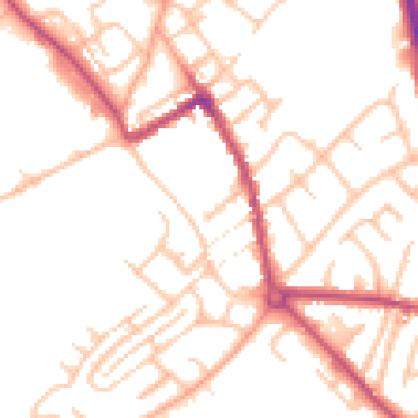 Daytime road noise heatmap for ST5 7JF