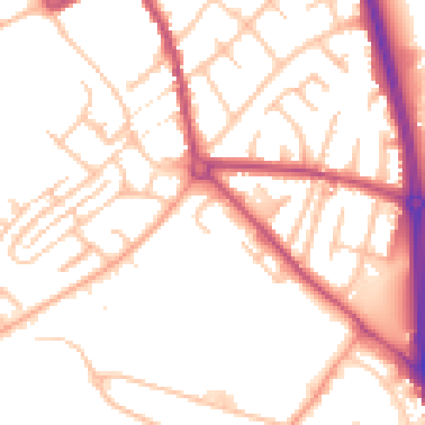 Daytime road noise heatmap for ST5 7JG