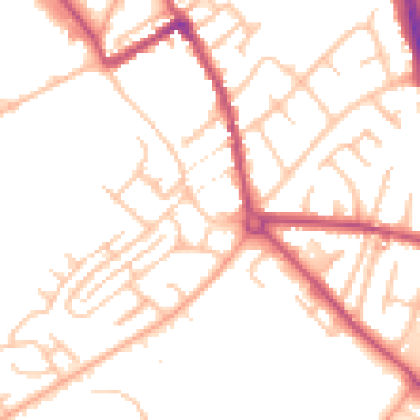 Daytime road noise heatmap for ST5 7JJ
