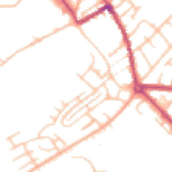 Daytime road noise heatmap for ST5 7LQ