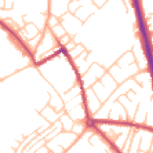 Daytime road noise heatmap for ST5 7LR
