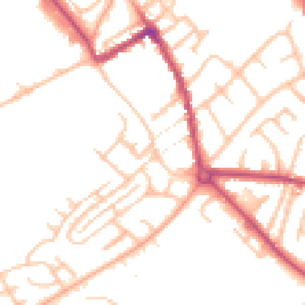 Daytime road noise heatmap for ST5 7LW