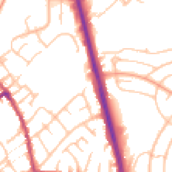 Daytime road noise heatmap for ST5 7NR