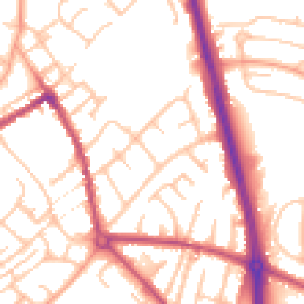 Daytime road noise heatmap for ST5 7NU