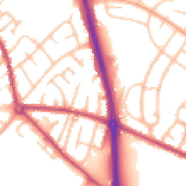 Daytime road noise heatmap for ST5 7PG