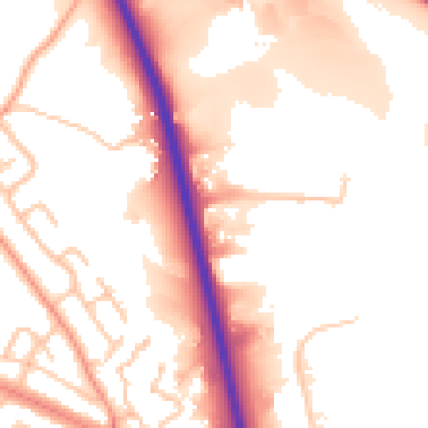 Daytime road noise heatmap for ST5 7UH